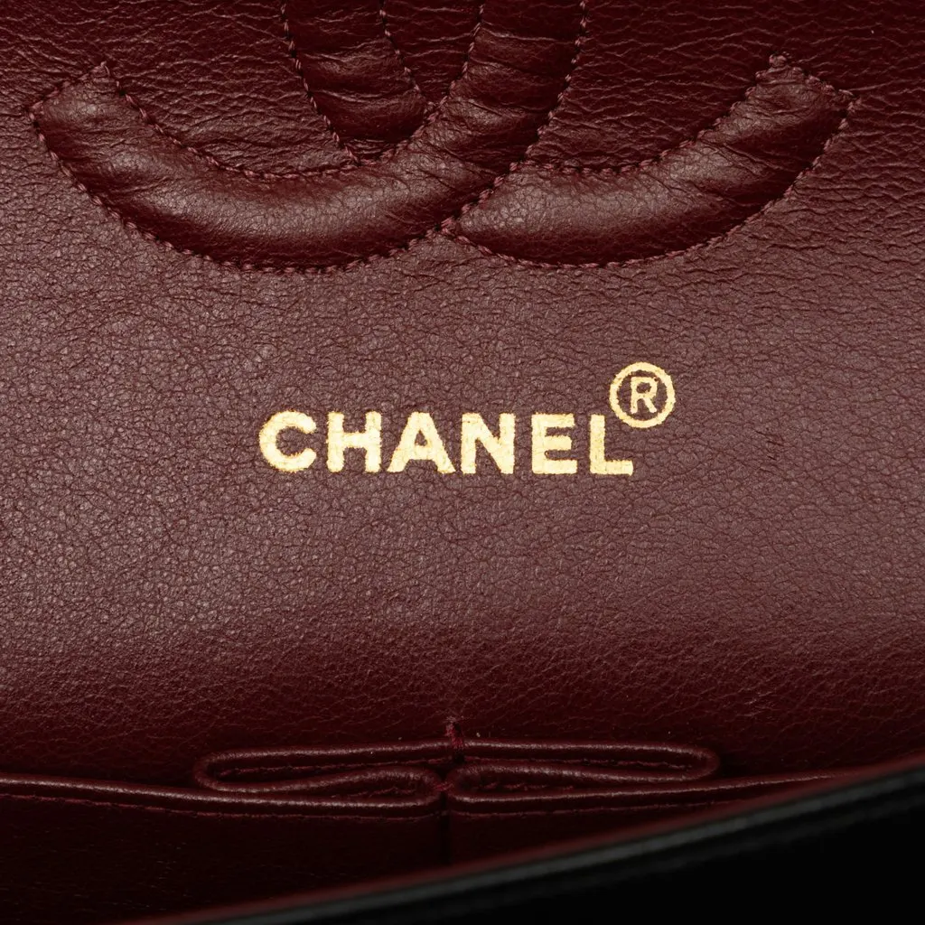 Chanel Medium Classic Lambskin Double Flap Black Leather Good - Box View