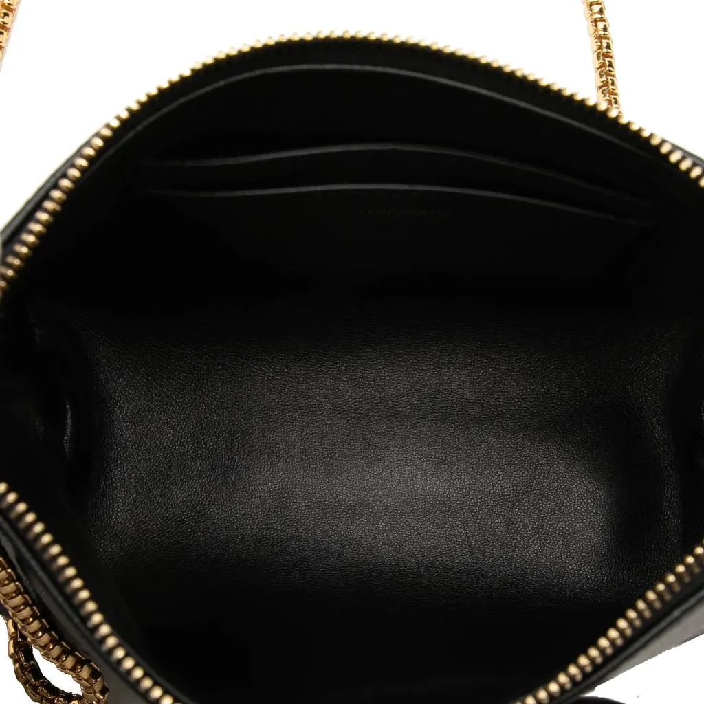 Ferragamo Mini Leather Vara Bow Chain Crossbody Black Leather Very good - Model View