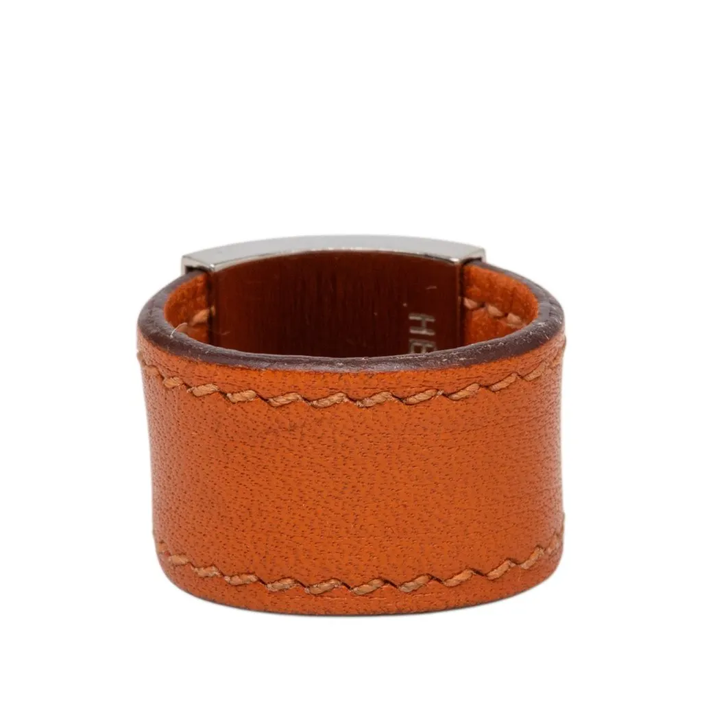 Hermès Swift and Palladium Plated Lurie Ring Orange Leather Good - Inside View