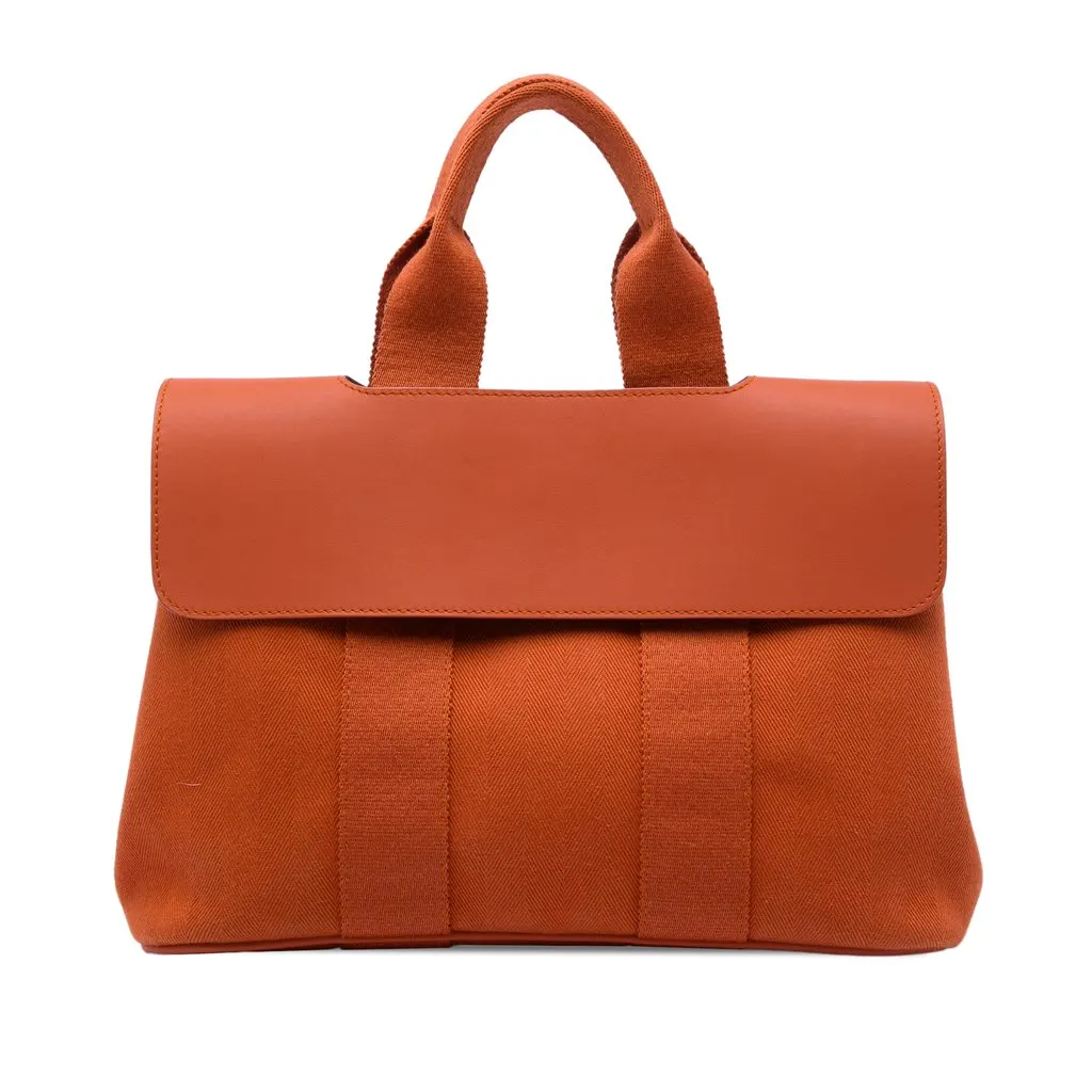 Hermès Toile and Swift Valparaiso PM Orange Canvas Very good - Front View