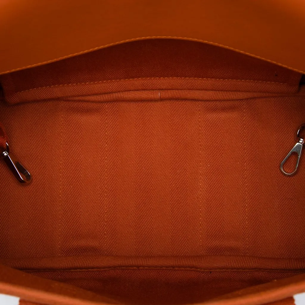 Hermès Toile and Swift Valparaiso PM Orange Canvas Very good - Model View