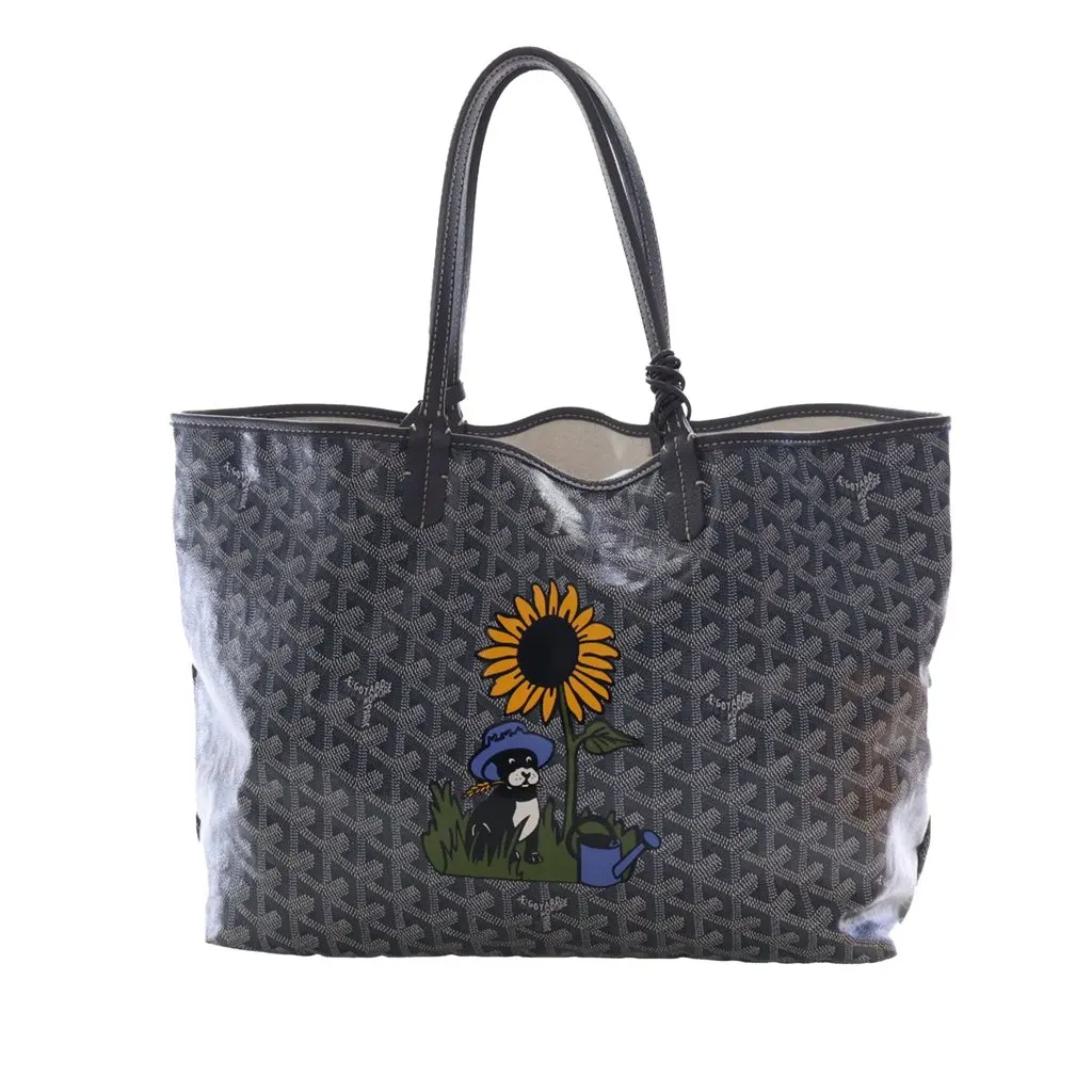 Goyard Goyardine Dog and Sunflower Saint Louis PM Brown Very good - Front View