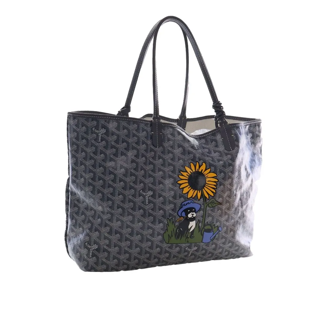 Goyard Goyardine Dog and Sunflower Saint Louis PM Brown Very good - Back View