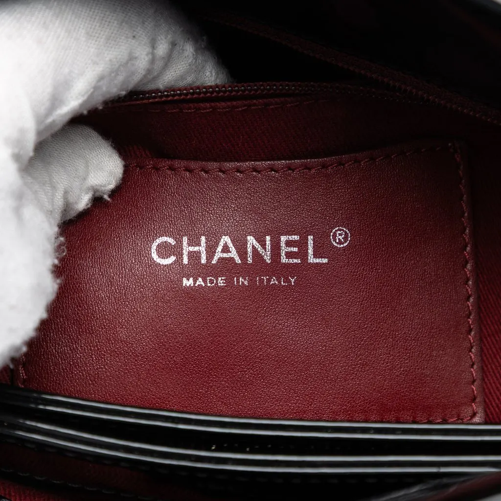 Chanel Large Quilted Patent Just Mademoiselle Bowling Bag Black Leather Very good - Box View