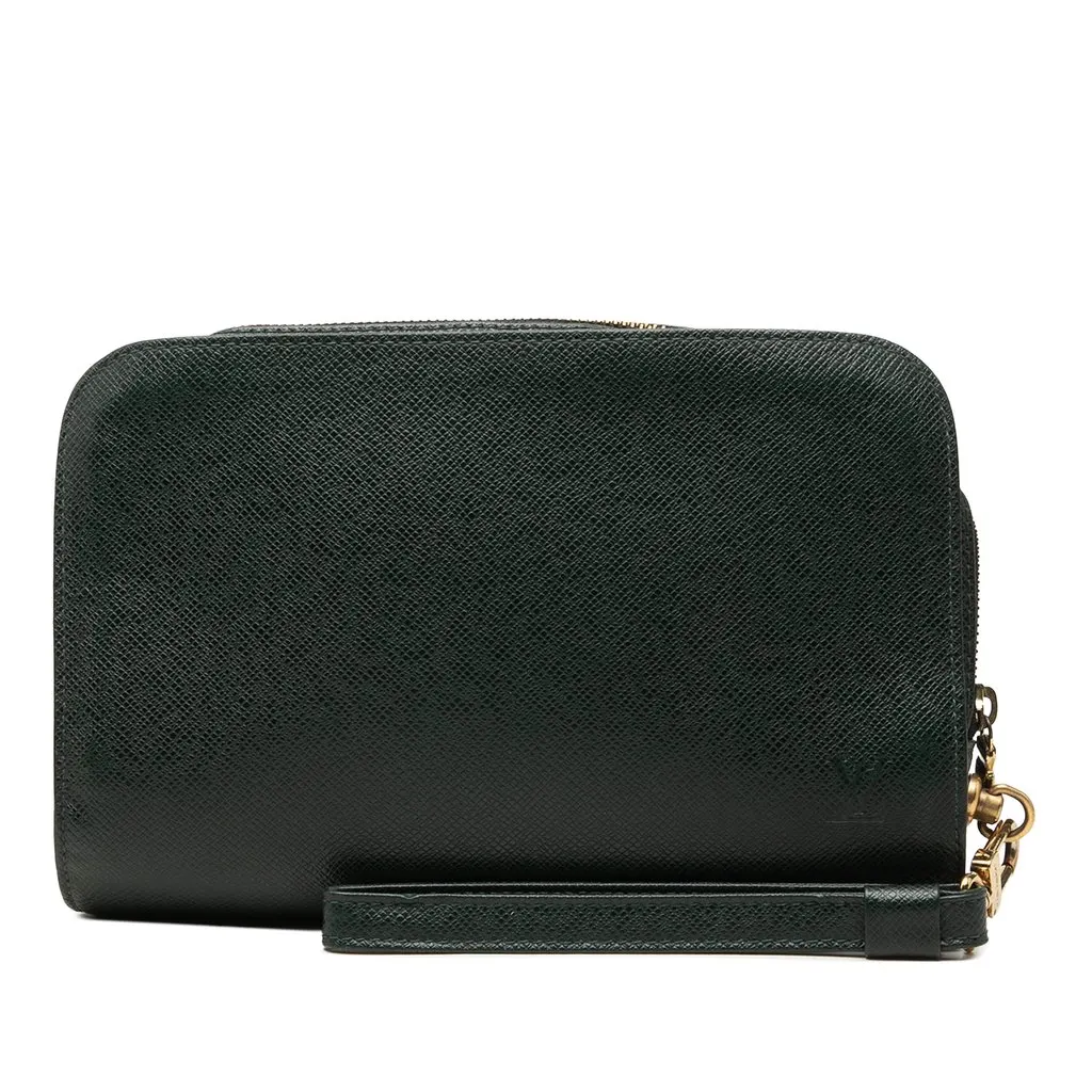 Louis Vuitton Taiga Pochette Baikal Green Leather Good - Front View