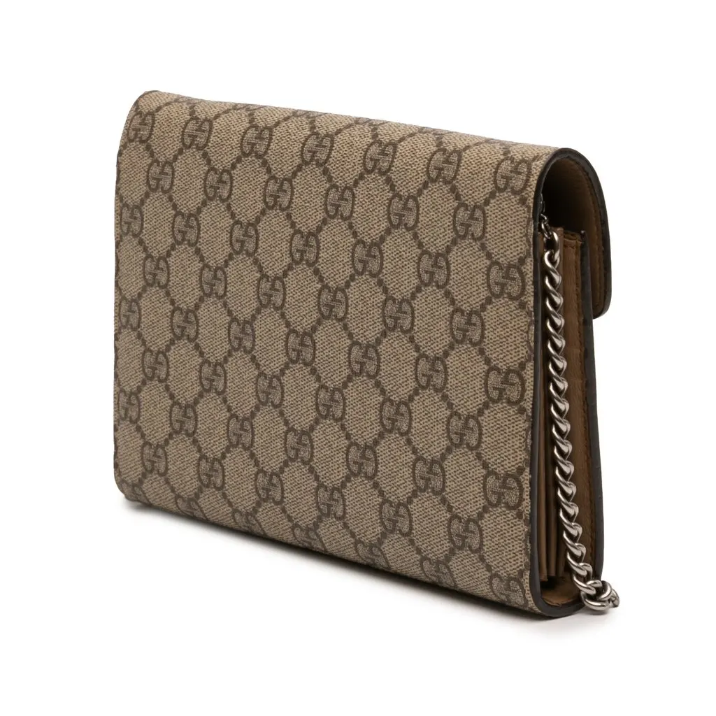 Gucci GG Supreme Dionysus Wallet on Chain Beige Canvas Good - Back View