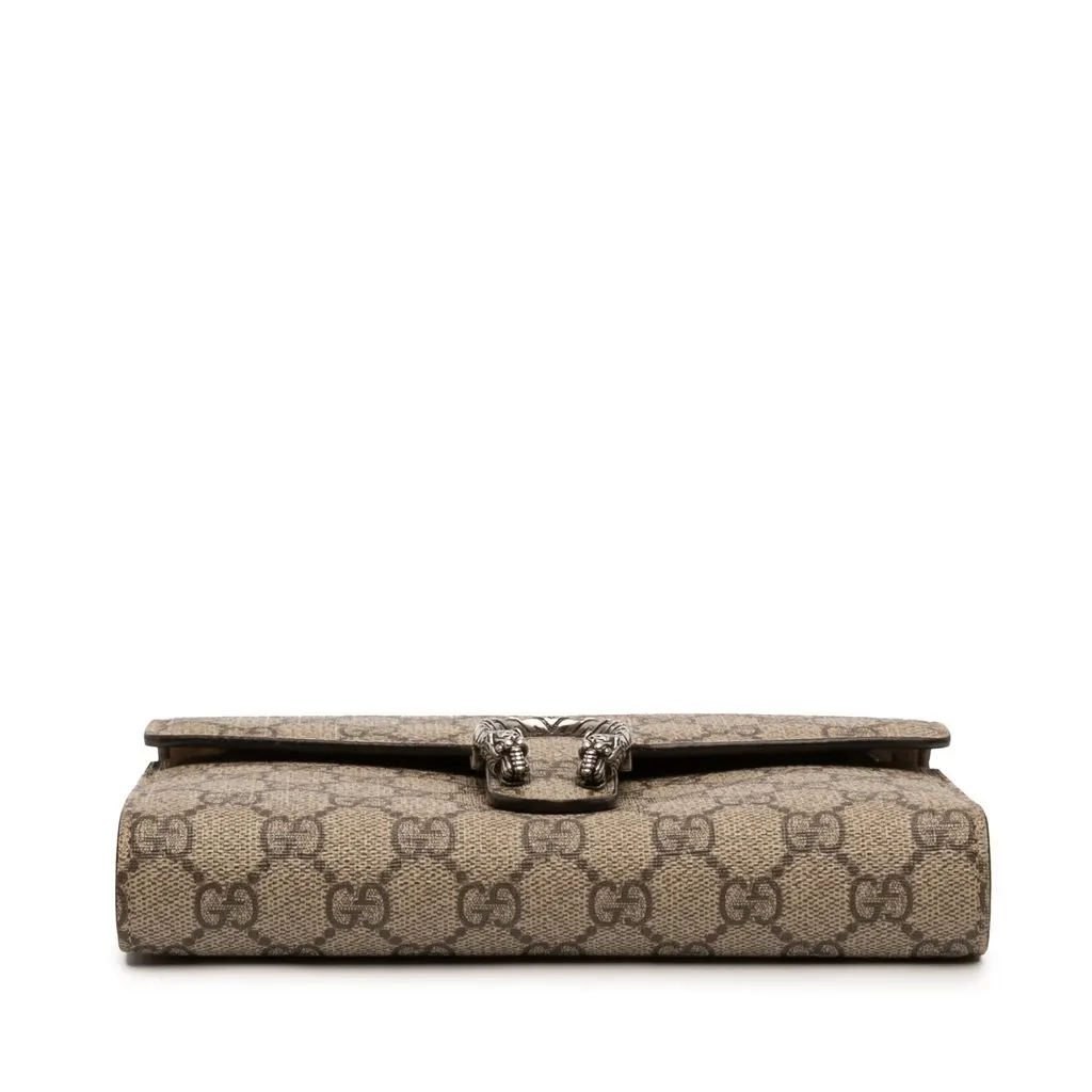 Gucci GG Supreme Dionysus Wallet on Chain Beige Canvas Good - Inside View