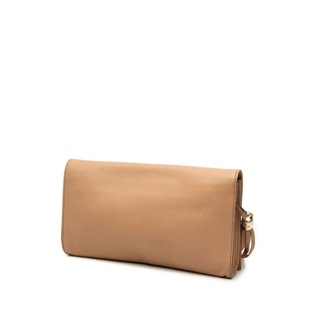Gucci Calfskin Soho Disco Clutch Brown Leather Very good - Back View