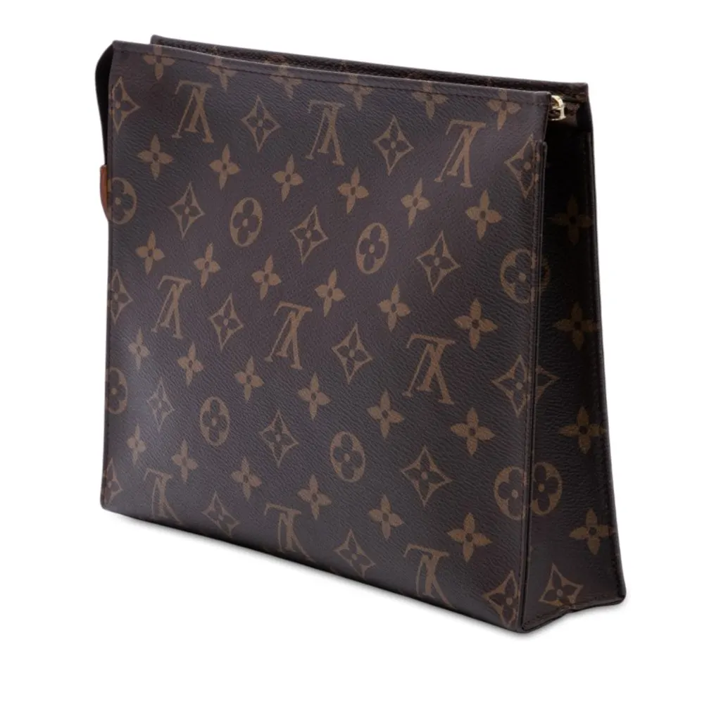 Louis Vuitton Monogram Toiletry Pouch 26 Brown Very good - Back View
