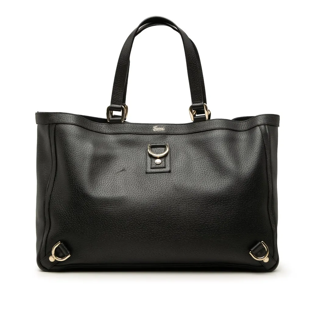 Gucci Leather Abbey D Ring Tote Black Leather Very good - Front View