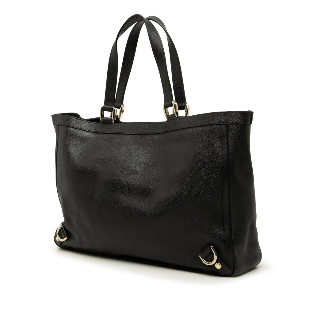 Gucci Leather Abbey D Ring Tote Black Leather Very good - Back View