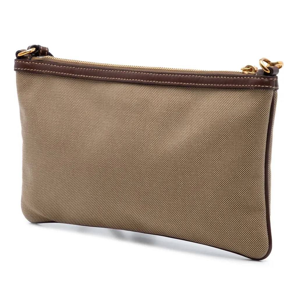 Prada Canvas Canapa Logo Bow Shoulder Bag Beige Very good - Back View