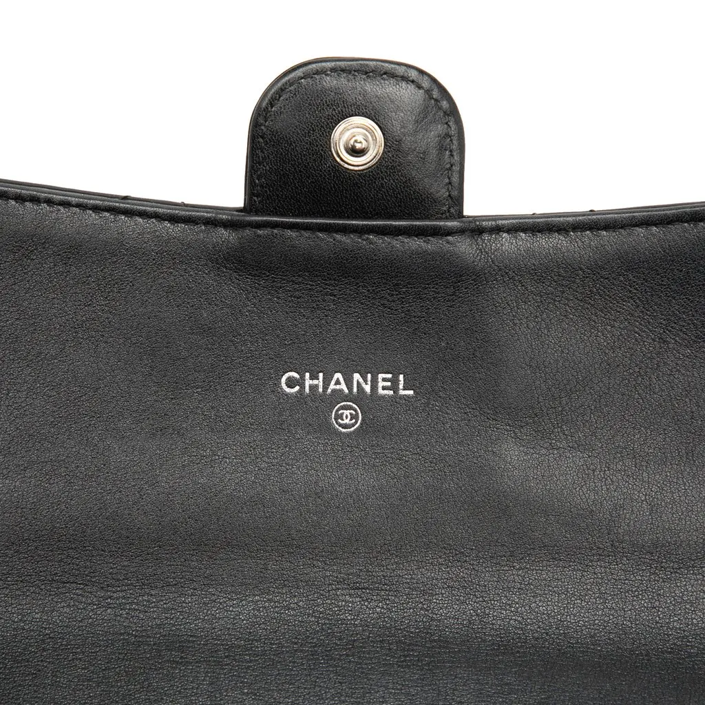 Chanel CC Quilted Patent Classic Flap Long Wallet Black Leather Very good - Box View