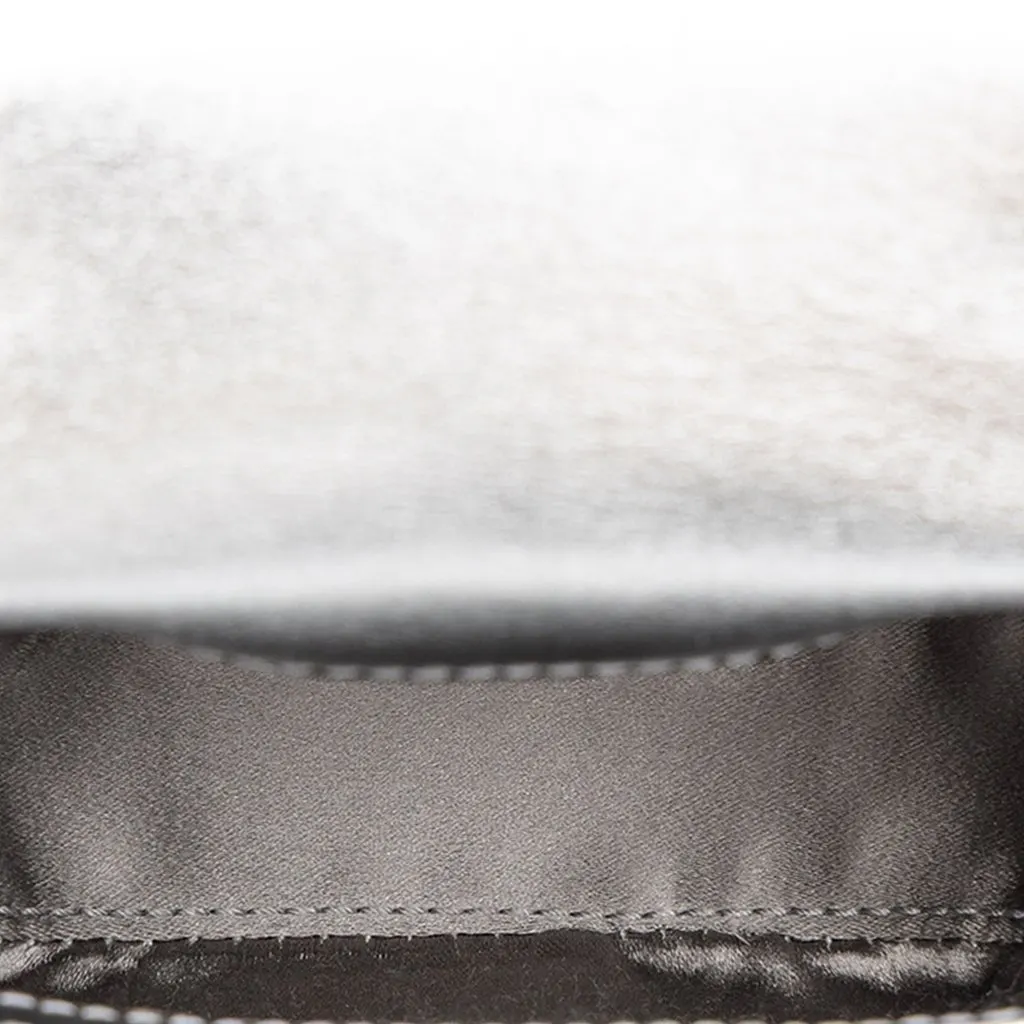Gucci Nano Metallic Calfskin 1947 Bamboo Top Handle Bag Silver Leather Good - Model View
