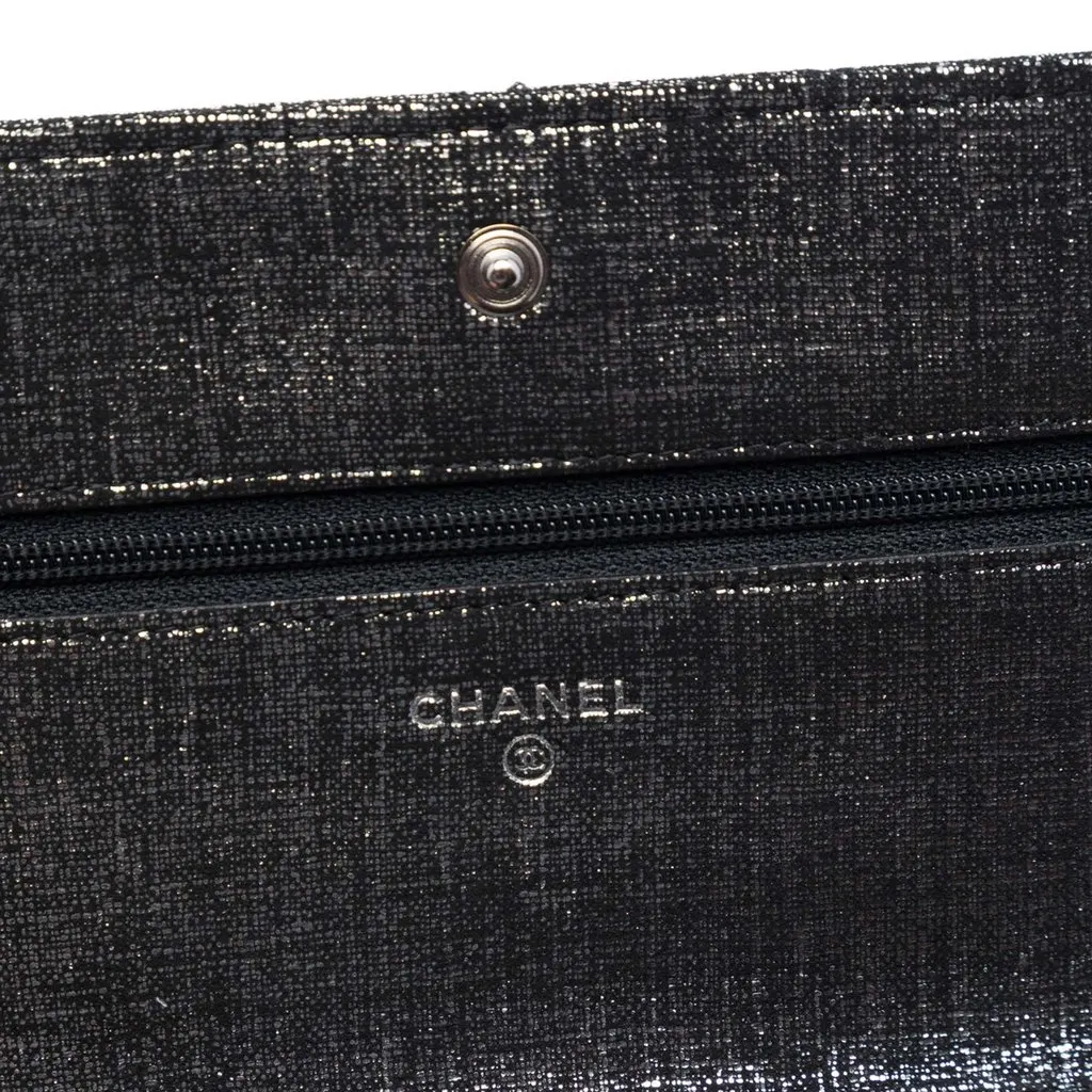 Chanel CC Quilted Metallic Fabric Wallet On Chain MultiColor Very good - Box View