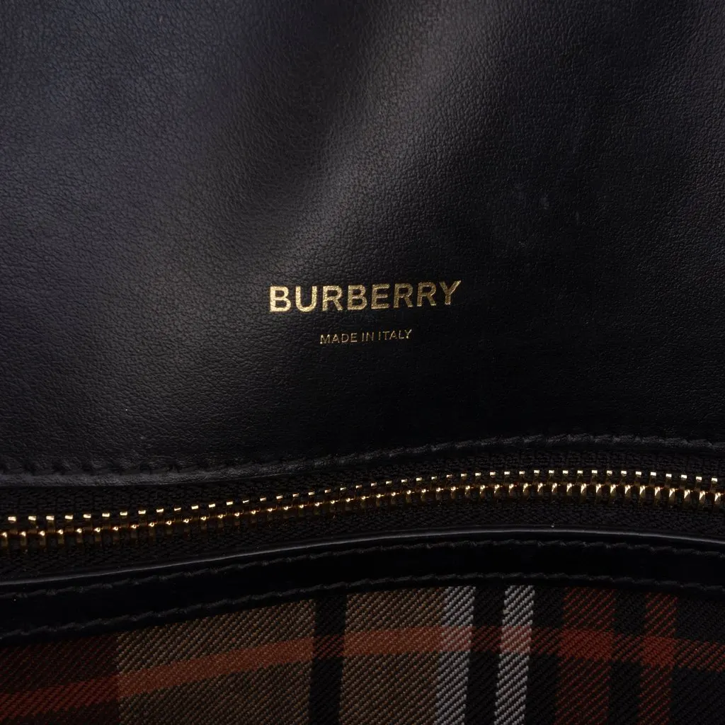 Burberry Small Wool Tartan Title Satchel Green Wool Good - Box View
