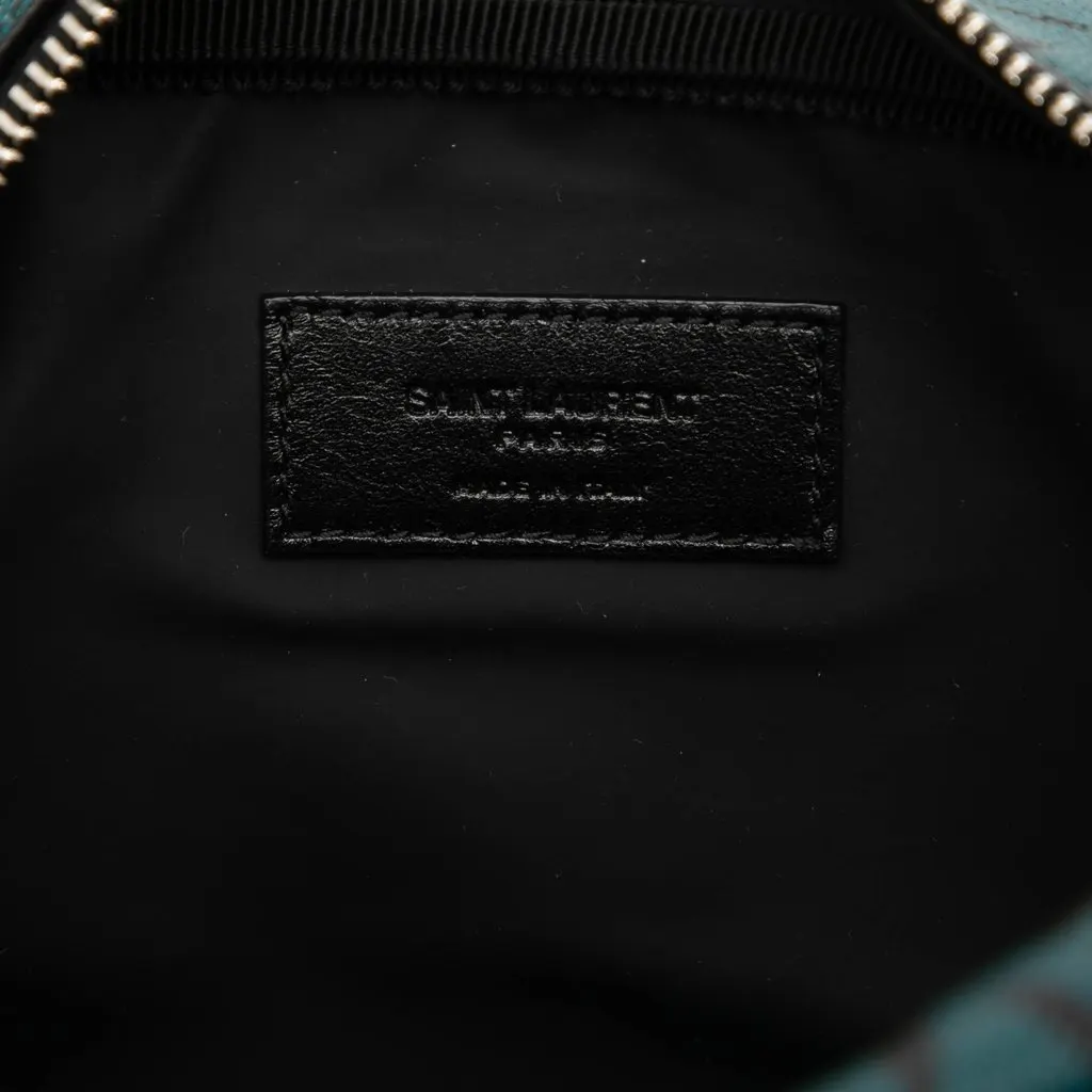 Saint Laurent Grain De Poudre Tropical Palm Pouch Blue Leather Very good - Box View