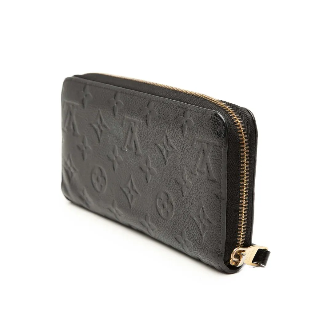 Louis Vuitton Monogram Empreinte Zippy Long Wallet Black Leather Good - Back View