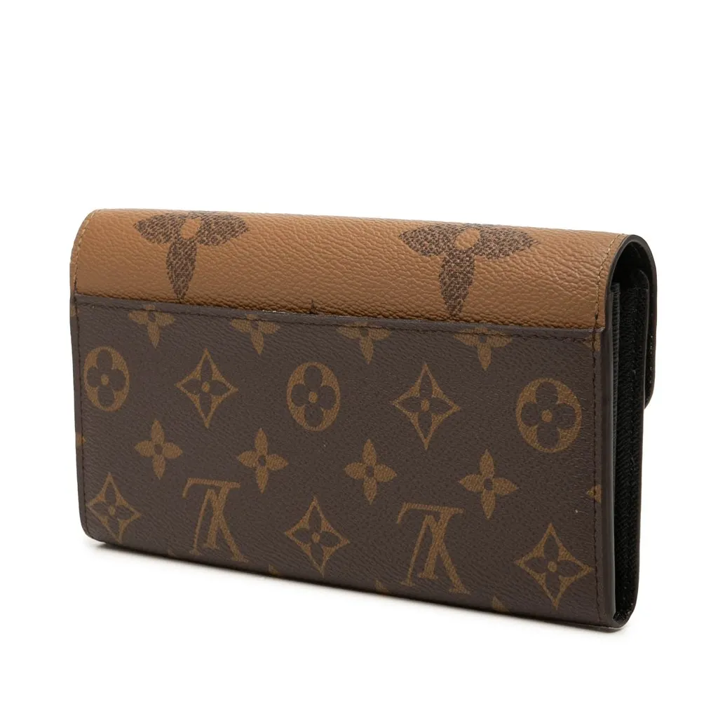 Louis Vuitton Monogram Reverse Giant Sarah Long Wallet Brown Canvas Very good - Back View