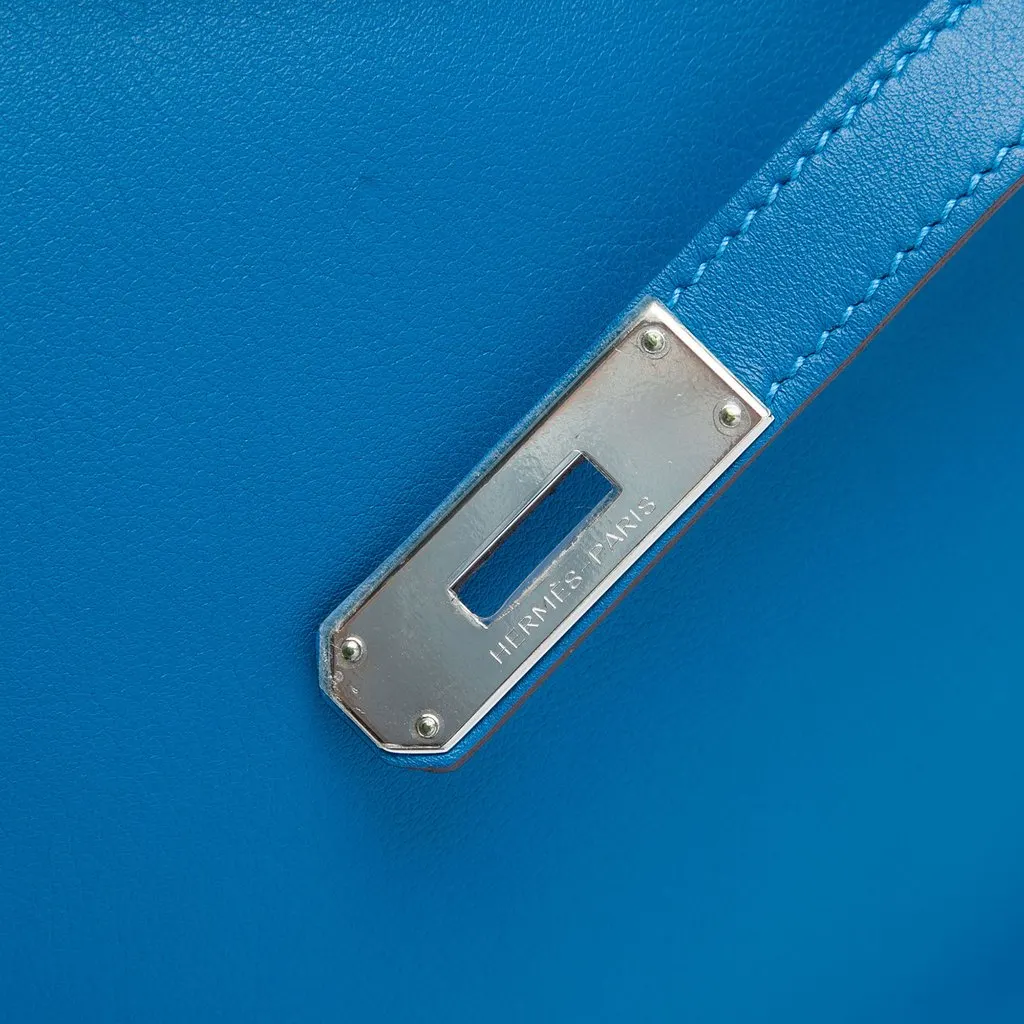 Hermès Swift Birkin Retourne 35 Blue Leather Very good - Box View