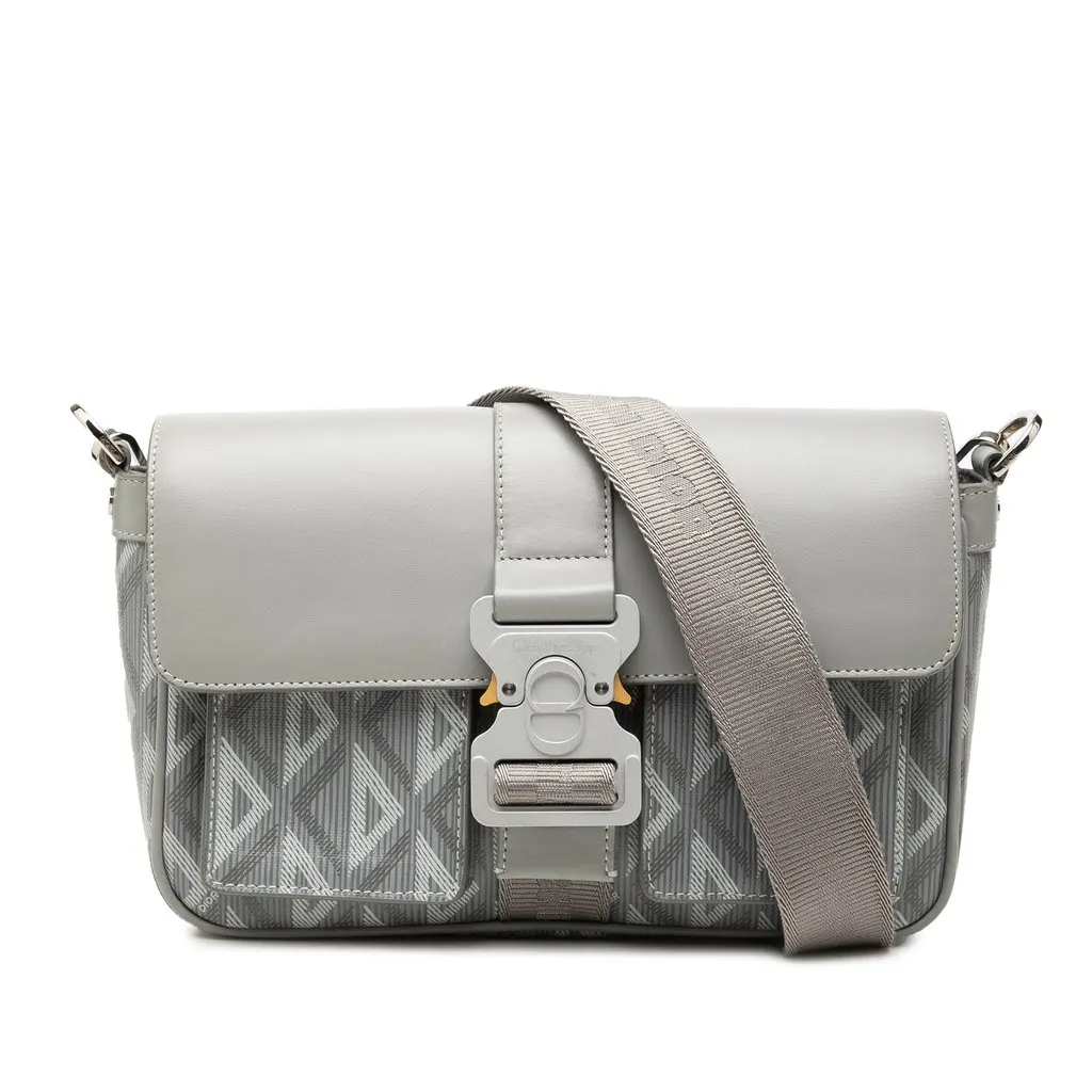 Dior Coated Canvas CD Diamond and Calfskin Hit The Road Messenger Bag MultiColor Very good - Front View