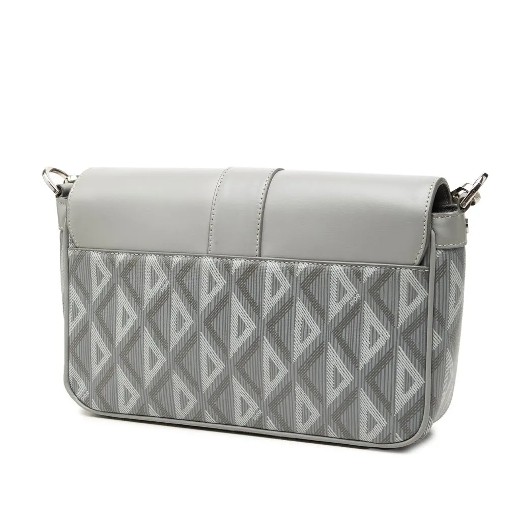 Dior Coated Canvas CD Diamond and Calfskin Hit The Road Messenger Bag MultiColor Very good - Back View