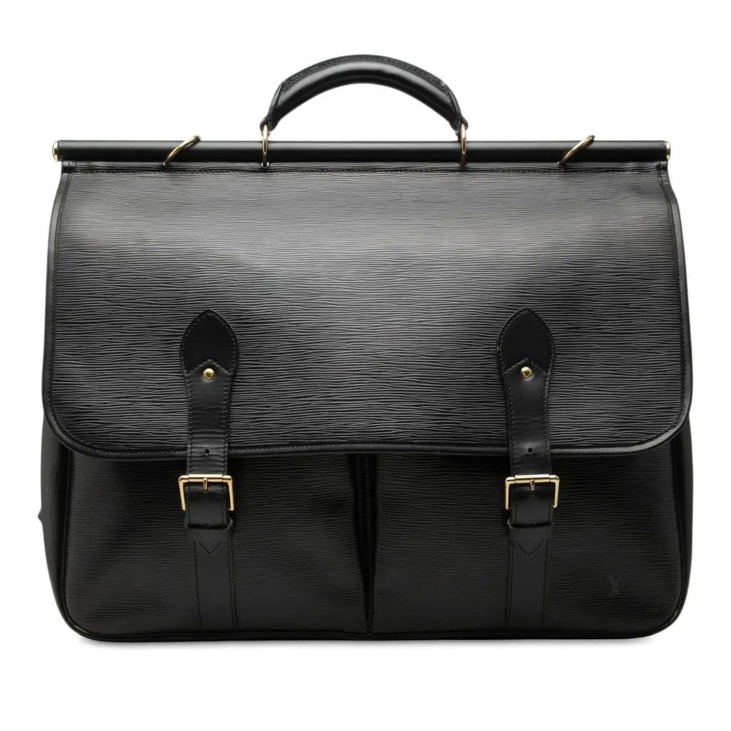 Louis Vuitton Epi Sac Chasse Hunting Bag Black Leather Very good - Front View