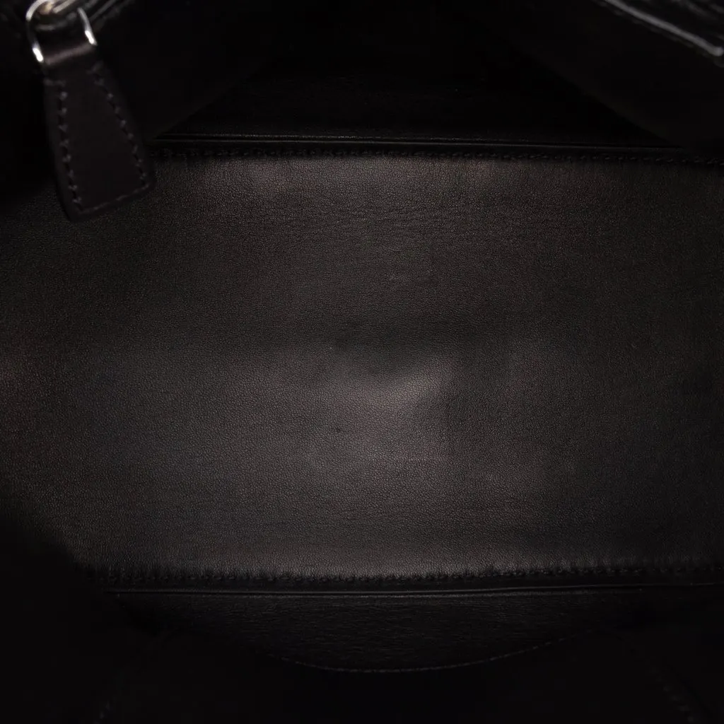 The Row Mini Calfskin Devon Saddle Satchel Black Leather Very good - Model View