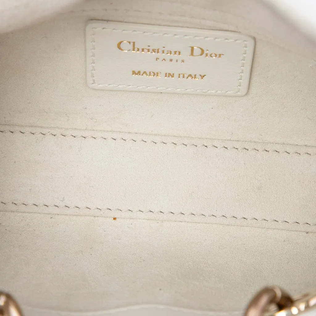 Dior Micro Lambskin Cannage Lady D Joy White Leather Very good - Box View