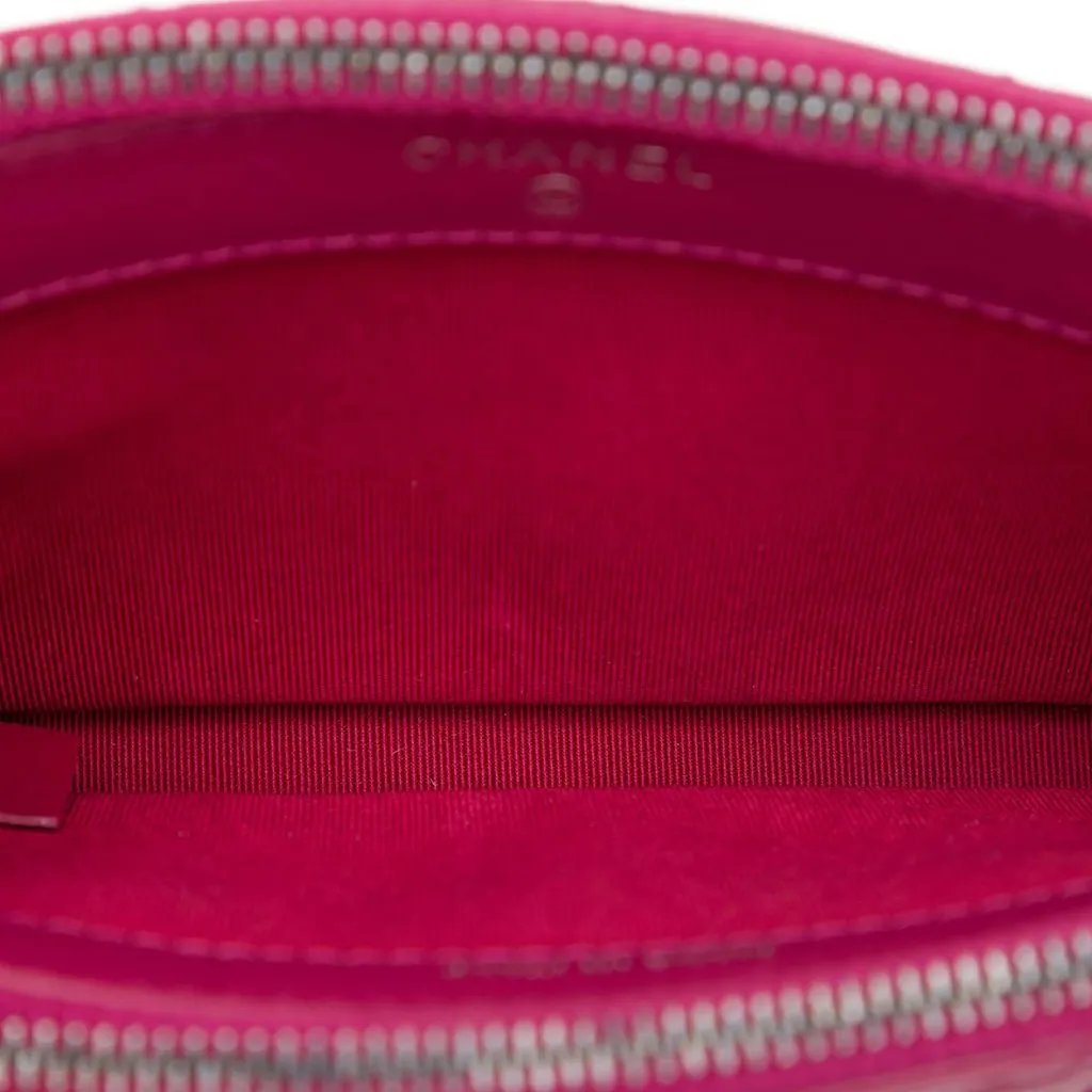 Chanel Quilted Aged Calfskin Gabrielle Double Zip Clutch with Chain Pink Leather Very good - Model View