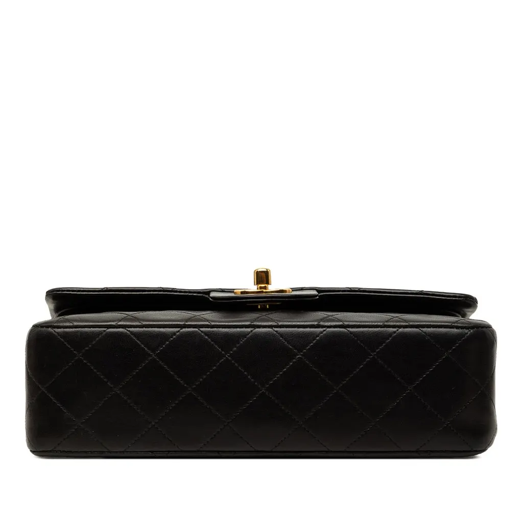 Chanel Small Classic Lambskin Double Flap Black Leather Very good - Inside View