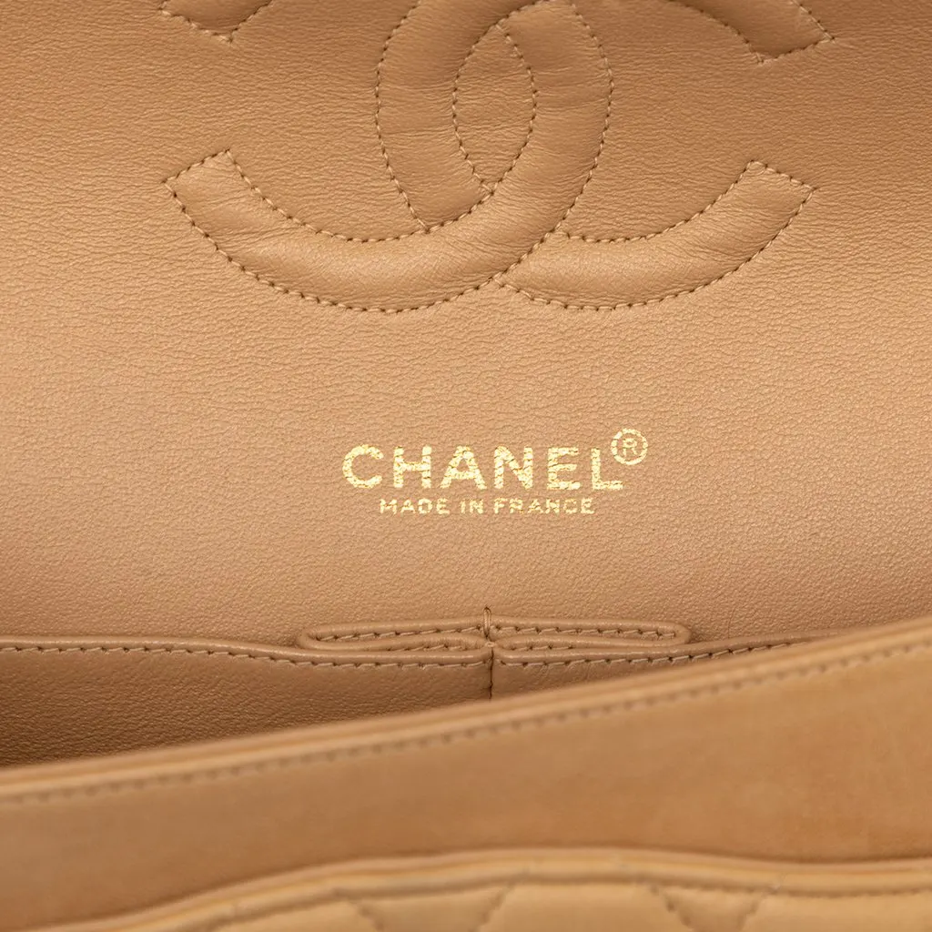 Chanel Medium Classic Lambskin Double Flap Brown Leather Good - Box View