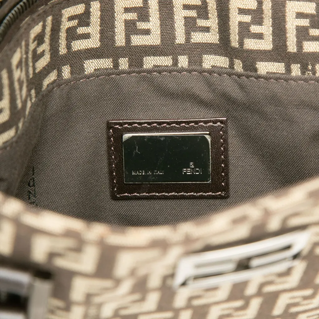 Fendi Small Zucchino Canvas Tote Brown Very good - Box View