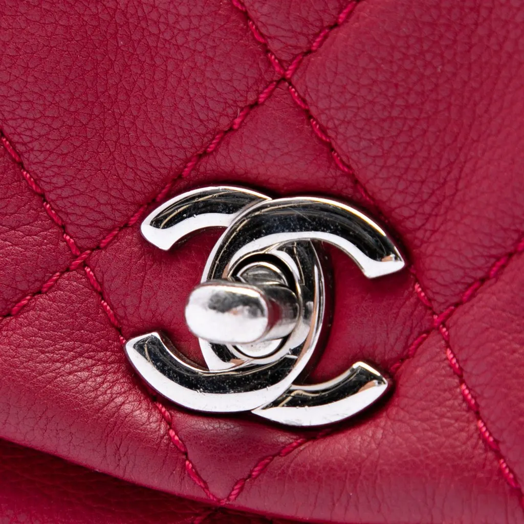 Chanel Quilted Calfskin CC Curvy Flap Red Leather Very good - Box View
