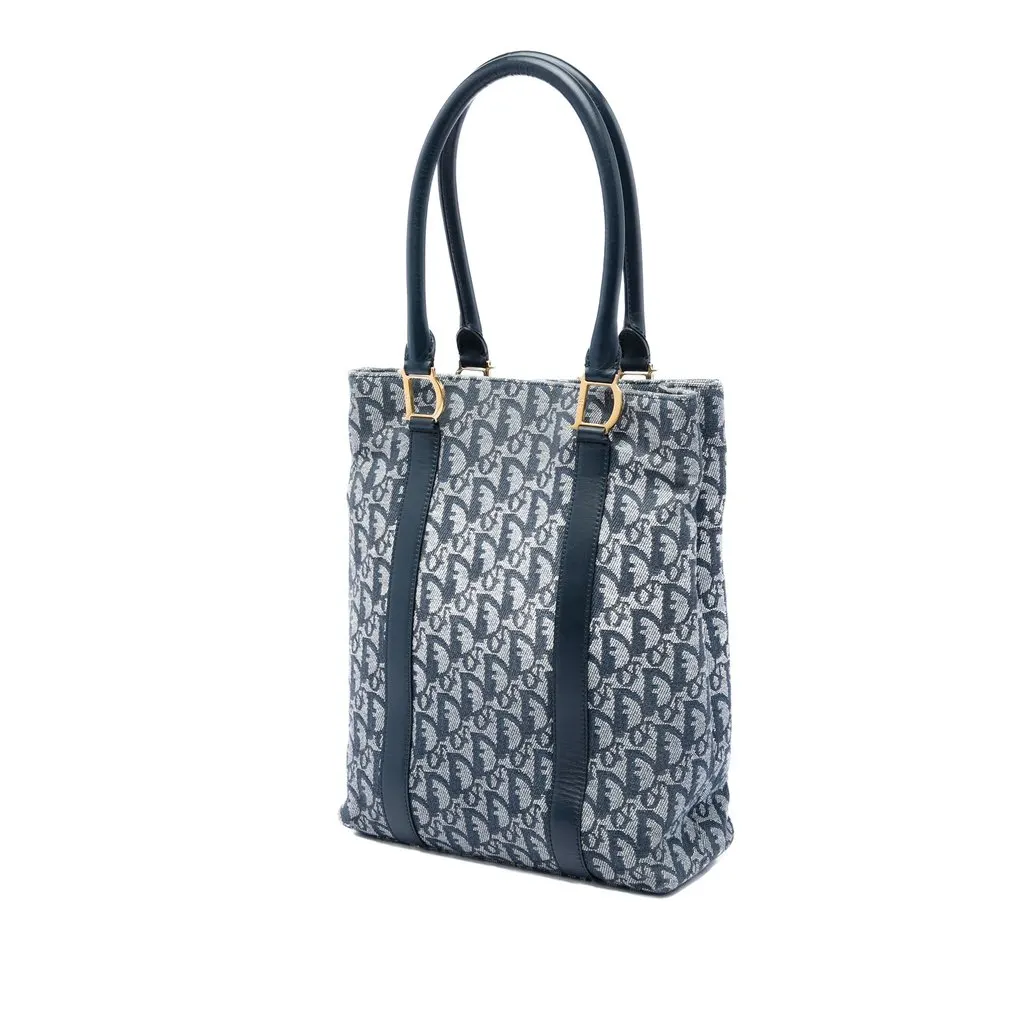 Dior Diorissimo Trotter Canvas Tote Blue Good - Back View