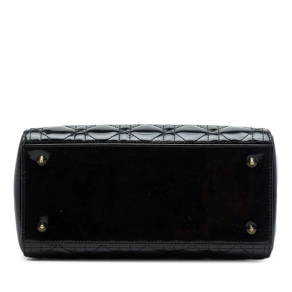Dior Medium Patent Cannage Lady Dior Black Leather Very good - Inside View