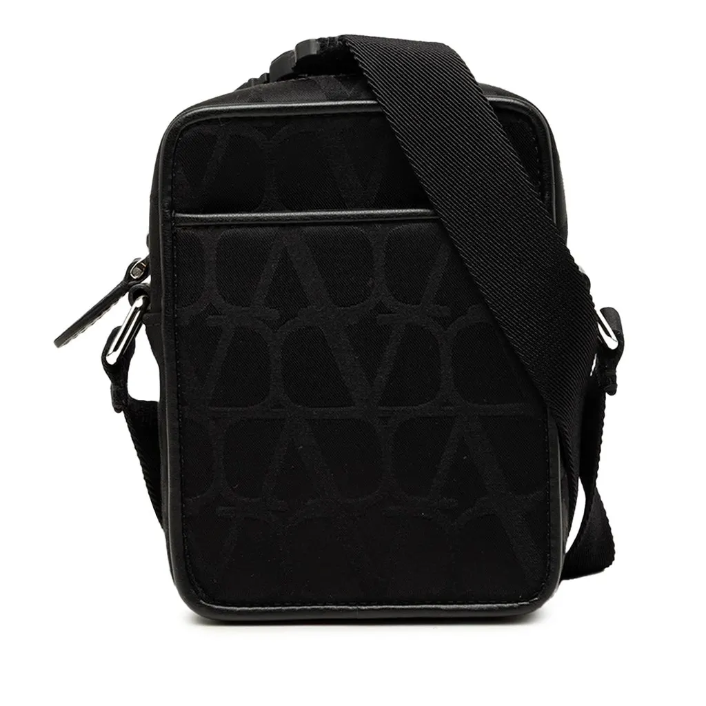Valentino Small Nylon Iconographe VLogo Loco Crossbody Black Very good - Front View