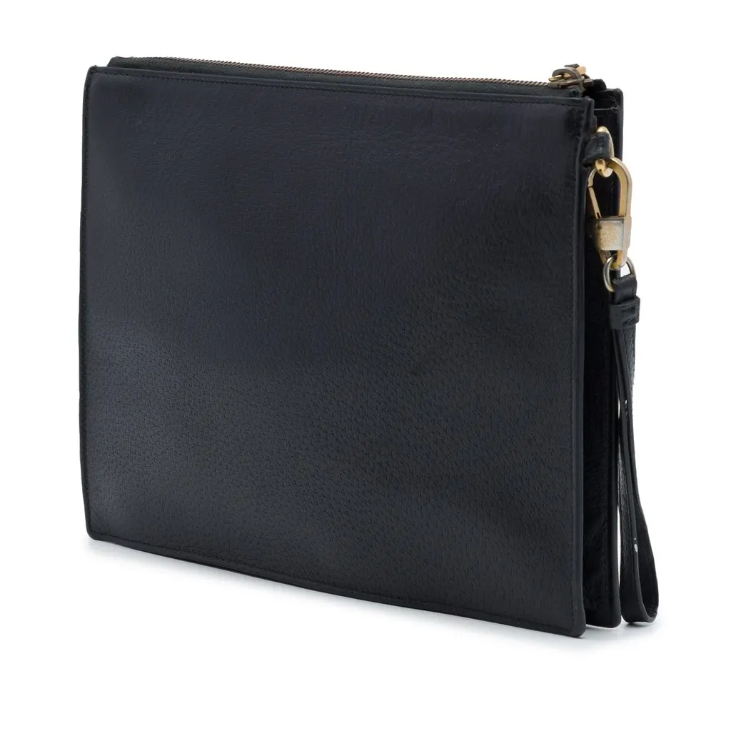 Gucci GG Marmont Calfskin Clutch Black Leather Very good - Back View