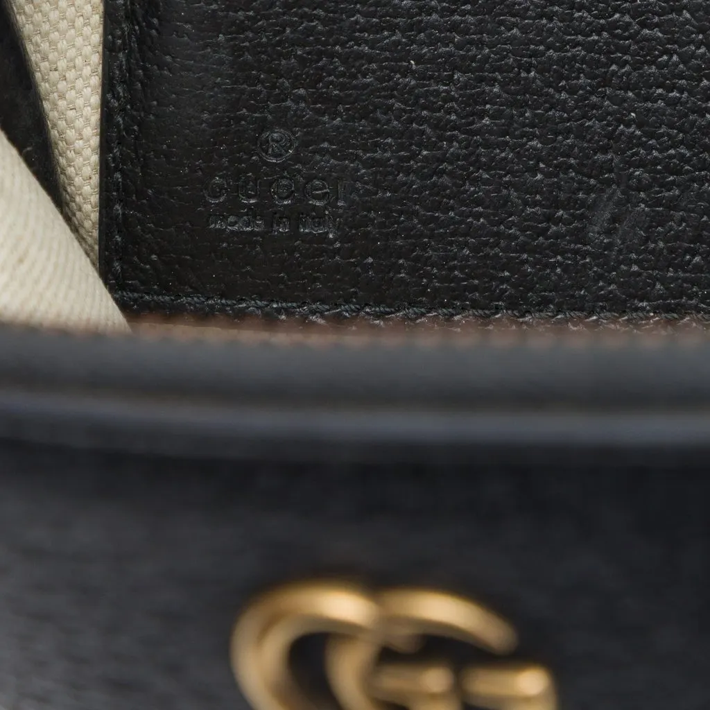 Gucci GG Marmont Calfskin Clutch Black Leather Very good - Box View