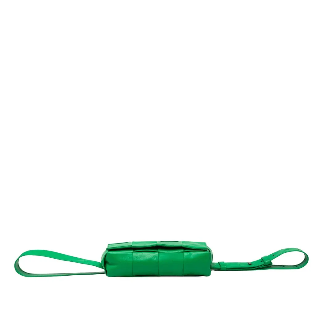 Bottega Veneta Mini Paper Calfskin Intrecciato Cassette Belt Bag Green Leather Very good - Inside View