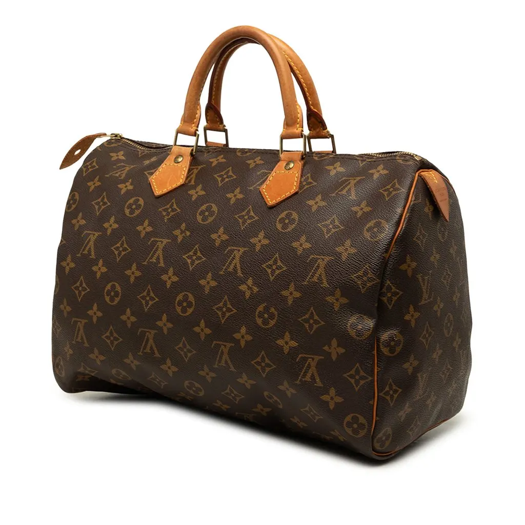 Louis Vuitton Monogram Speedy 35 Brown Canvas Good - Back View