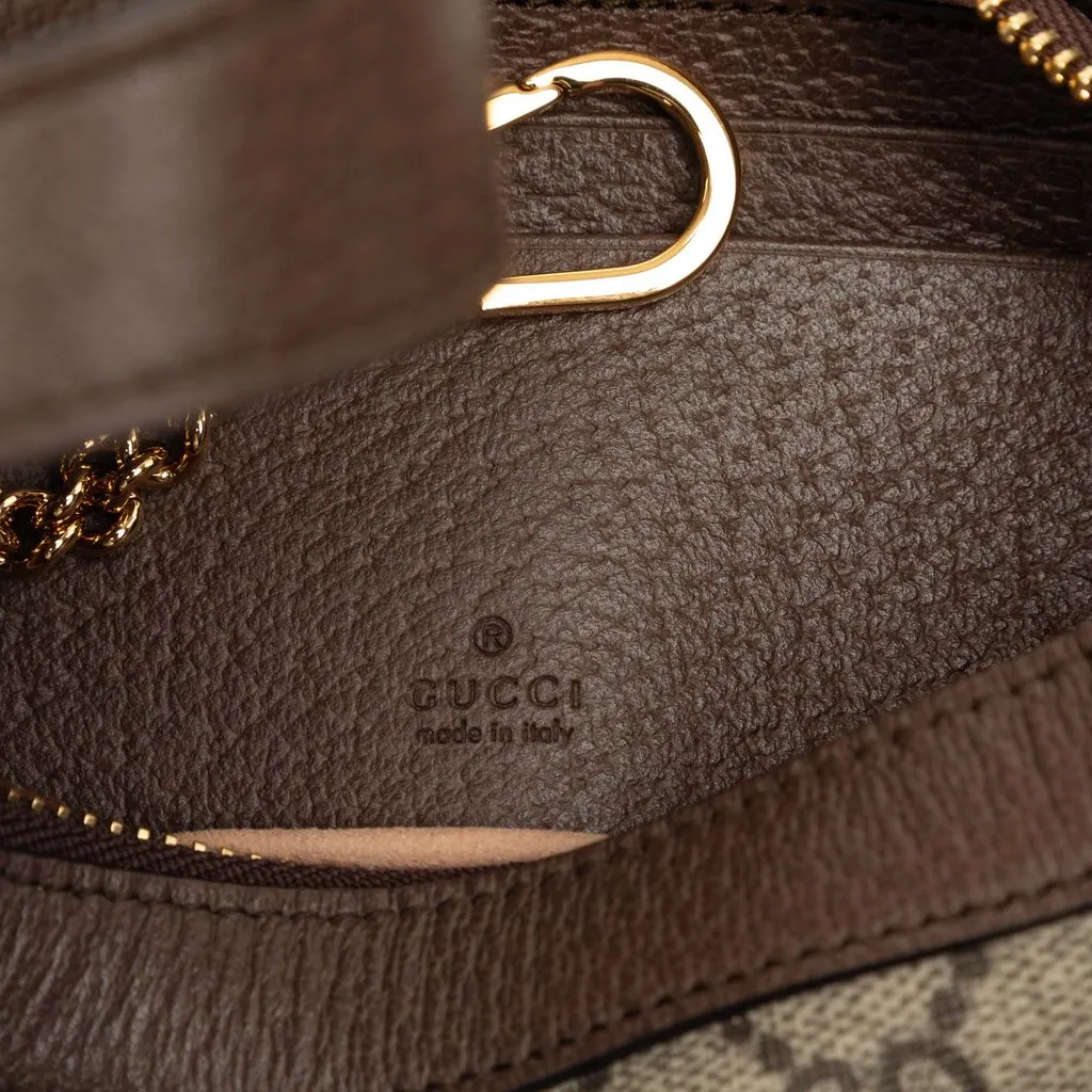 Gucci Mini GG Supreme Web Ophidia Shoulder Bag Beige Very good - Box View