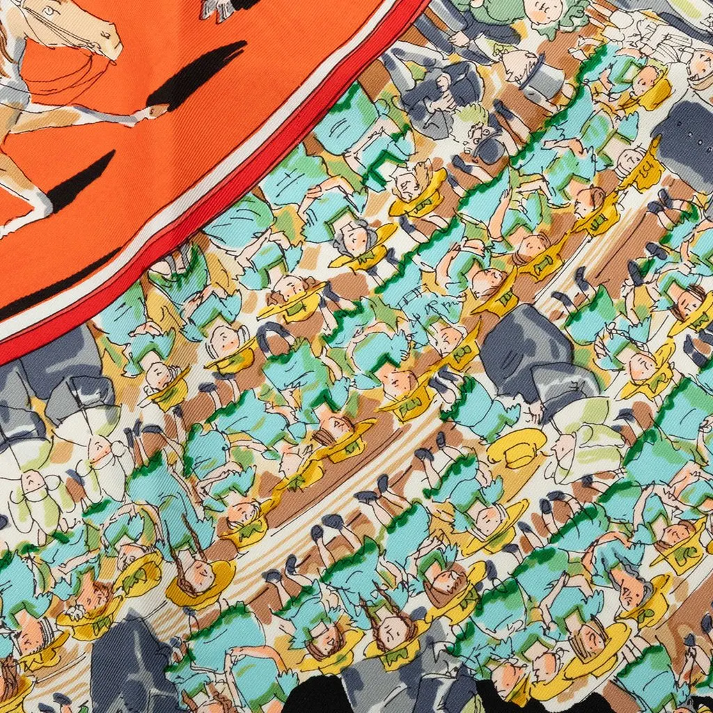 Hermès Cirque Molier Silk Scarf 90 Orange Silk Very good - Inside View