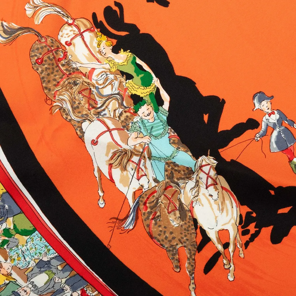Hermès Cirque Molier Silk Scarf 90 Orange Silk Very good - Model View