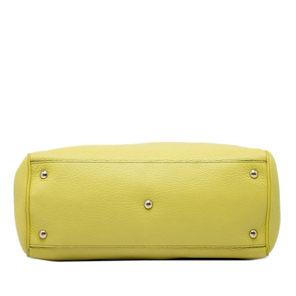 Gucci Medium Calfskin Bamboo Shopper Satchel Yellow Leather Very good - Inside View