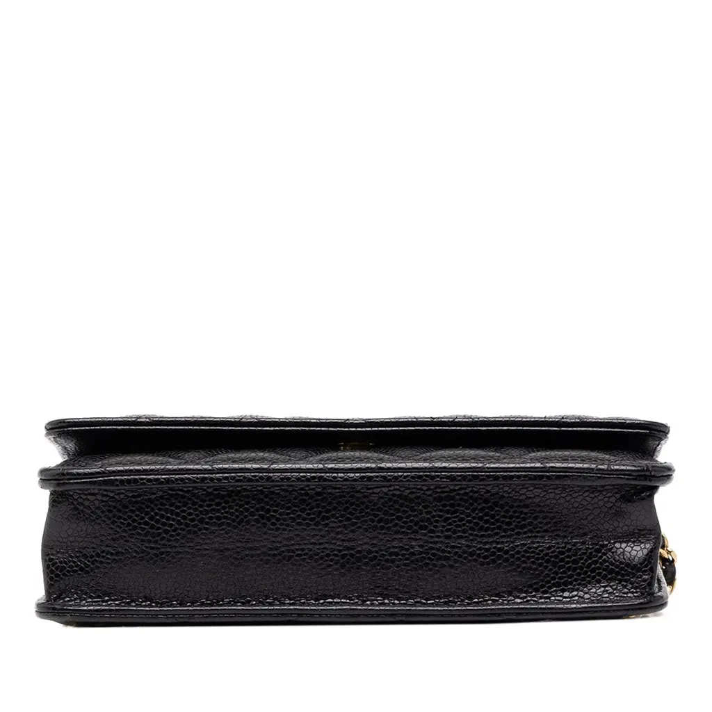 Chanel CC Quilted Caviar Wallet on Chain Black Leather Very good - Inside View