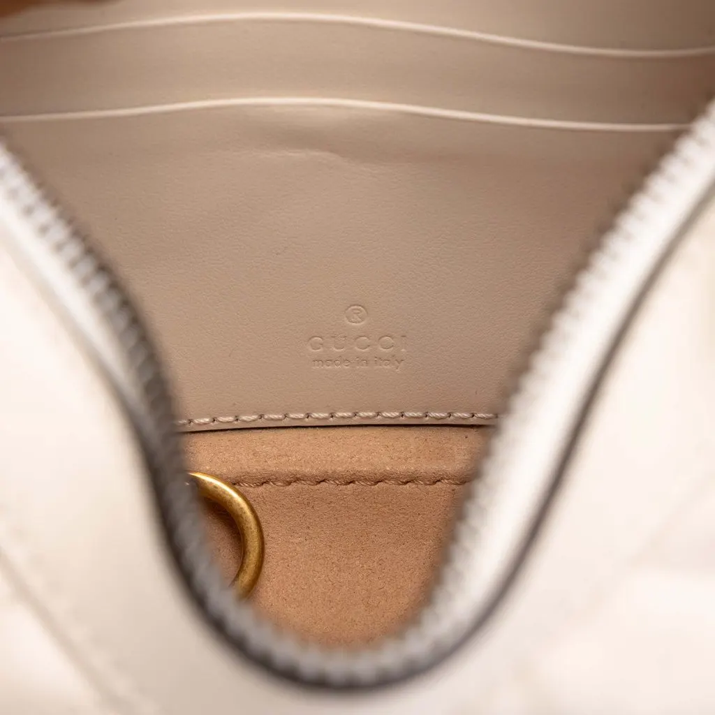 Gucci Mini GG Marmont Matelasse Calfskin Half Moon Bag White Leather Very good - Box View