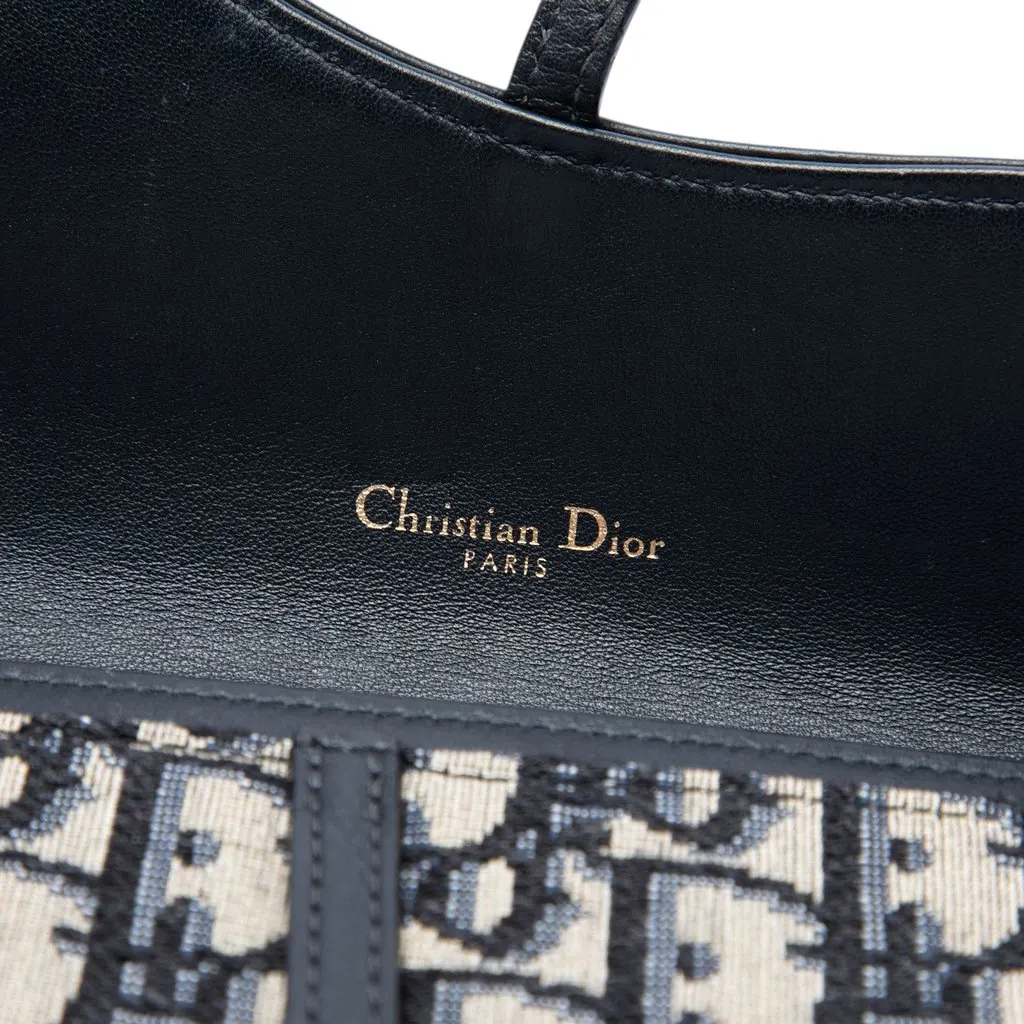 Dior Oblique Canvas Saddle Wallet On Chain Blue Canvas Very good - Box View