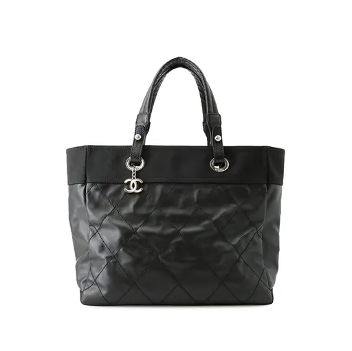 Chanel Medium Quilted Coated Canvas Paris Biarritz Tote