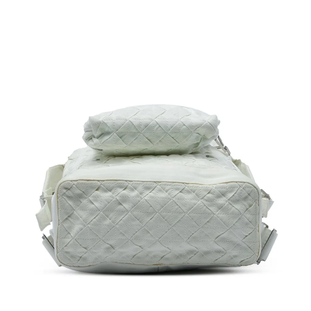 Bottega Veneta Canvas Intrecciato Webbing Backpack White Canvas Good - Inside View
